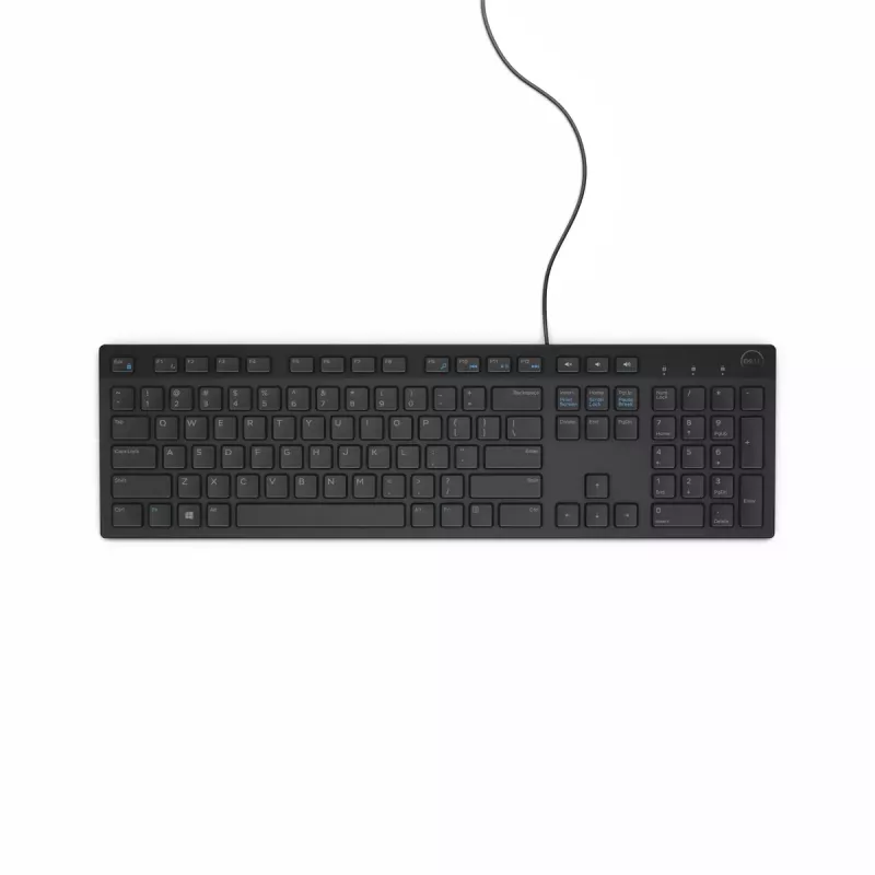 DELL KB216 klaviatūra universali USB QWERTY UK English juoda pilno dydžio laidinė