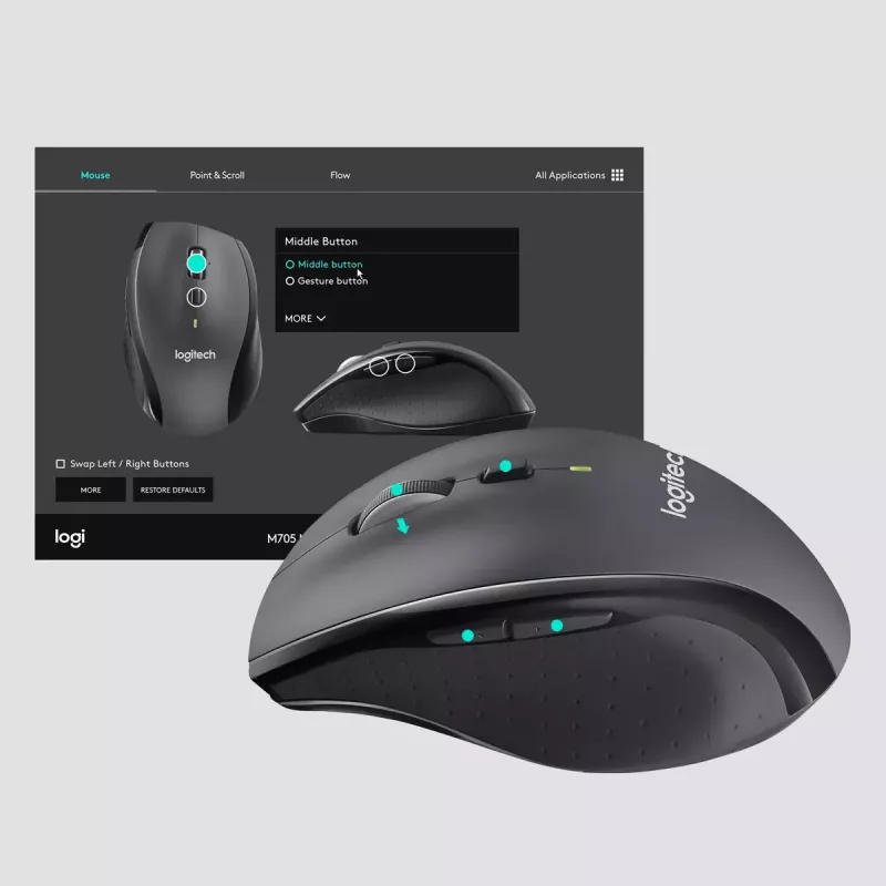 Pelė Logitech Marathon M705 Wireless USB juoda