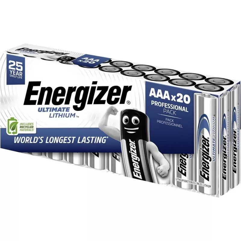 Energizer Ultimate FR03 Micro AAA -Battery Lithium 1250 mAh 1.5 V 20 vnt. (E304283300)