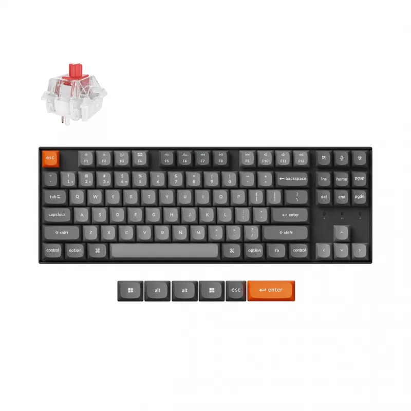 Keychron K8 Max klaviatūra universali USB RF belaidė Bluetooth juoda 80 % mechaninė
