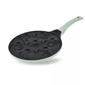 Blynų keptuvė Maestro MR-1222-D CUTE — 26 cm aliuminio nelimpanti blynų keptuvė, žalia