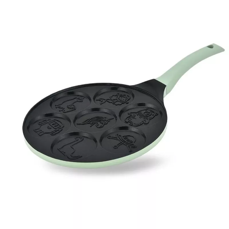 Blynų keptuvė Maestro MR-1222-D CUTE — 26 cm aliuminio nelimpanti blynų keptuvė, žalia