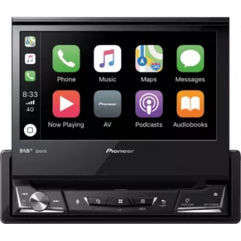 AVH-Z7200DAB, juoda, 1 DIN, CD, DVD, MOSFET, AAC, FLAC, MP3, WAV, WMA, JPEG