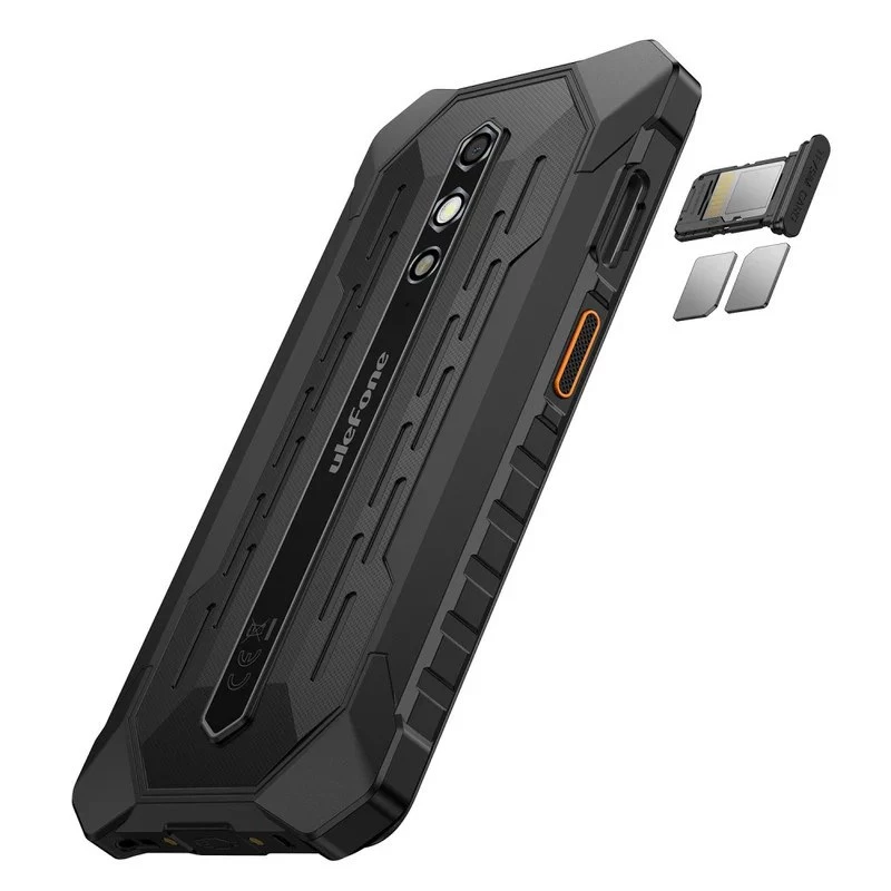 Patikimas išmanusis telefonas UleFone RugKing 2 Pro — 4 GB RAM, 128 GB atminties, juodas