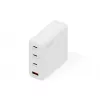 DIGITUS USB GaN Įkroviklis 140W — 3× USB‑C, 1× USB‑A, 100–240V, baltas