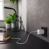 Sieninis įkroviklis DIGITUS USB GaN 45W — 1× USB-C, 1× USB-A, įėjimas 100–240 V, baltas