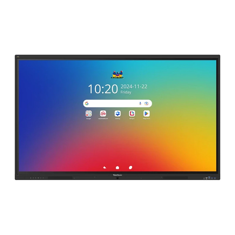 ViewBoard 41 serijos jutiklinis ekranas 65INCH UHD, Android 16 EDLA, IR 450 nitų, 2x20 W + žemų dažnių garsiakalbis 15 W + 8 mikrofonų masyvas, 3 x USB-C 8/128 GB, 8 branduolių C