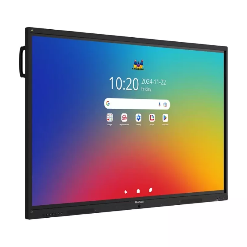 ViewBoard 41 serijos jutiklinis ekranas 65INCH UHD, Android 16 EDLA, IR 450 nitų, 2x20 W + žemų dažnių garsiakalbis 15 W + 8 mikrofonų masyvas, 3 x USB-C 8/128 GB, 8 branduolių C
