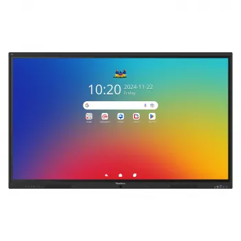 “ViewBoard 41” serijos jutiklinis ekranas, 75 colių UHD, “Android 16 EDLA”, IR, 450 nitų, 2 x 20 W + 15 W žemų dažnių garsiakalbis + 8 mikrofonų masyvas, 3 x USB-C, 8/128 GB, 8 branduolių procesorius