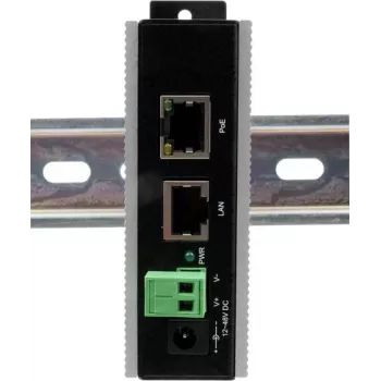 Ethernet PoE Gigabit Injector Exsys EX-6007POE-WT — 1×Gigabit RJ45, PoE, 12–24V gnybtų blokas