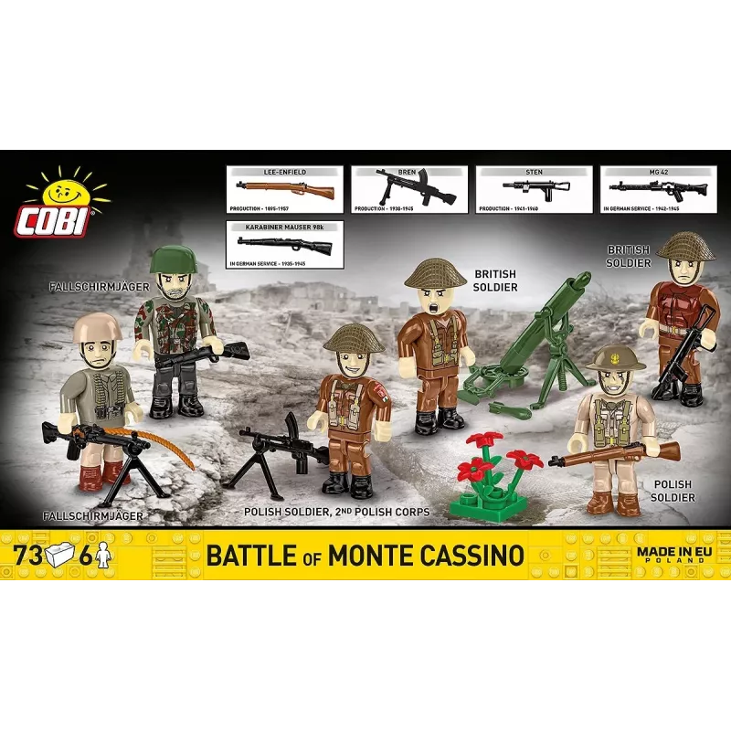 Konstruktorius Cobi Blocks Monte Cassino mūšis COBI-2063 istorinė karinė diorama