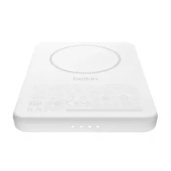 Išorinė baterija Belkin BPD010hqWH 5000 mAh, belaidis įkrovimas 7.5 W, USB-C, balta