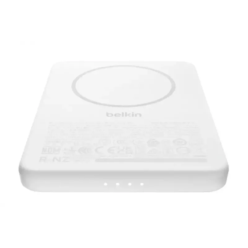 Išorinė baterija Belkin BPD010hqWH 5000 mAh, belaidis įkrovimas 7.5 W, USB-C, balta