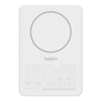 Išorinė baterija Belkin BPD010hqWH 5000 mAh, belaidis įkrovimas 7.5 W, USB-C, balta
