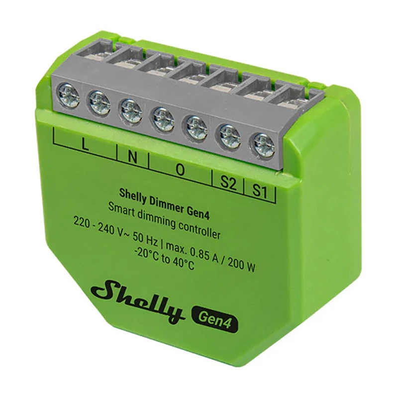 Shelly Dimmer Gen4 Green Multi-Protokoll-Konnektivitaet