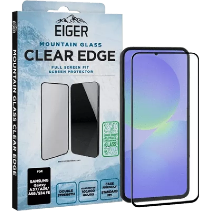 Eiger Mountain Glass Clear Edge Display ekrano apsauginė plėvelė Galaxy A37/A36/A56 Full Cover (EGSP01119)