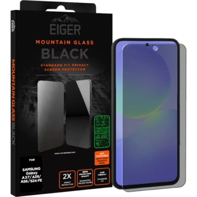Eiger SP Mountain Juoda Privacy Galaxy A37/A36/A56/S24FE (EGMSP00360) Privatumo ekrano apsauga