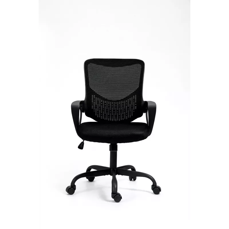 Biuro kėdė ActiveJet YK507 juoda — pasukama ergonominė darbo kėdė, audinys / PU, reguliuojamas aukštis