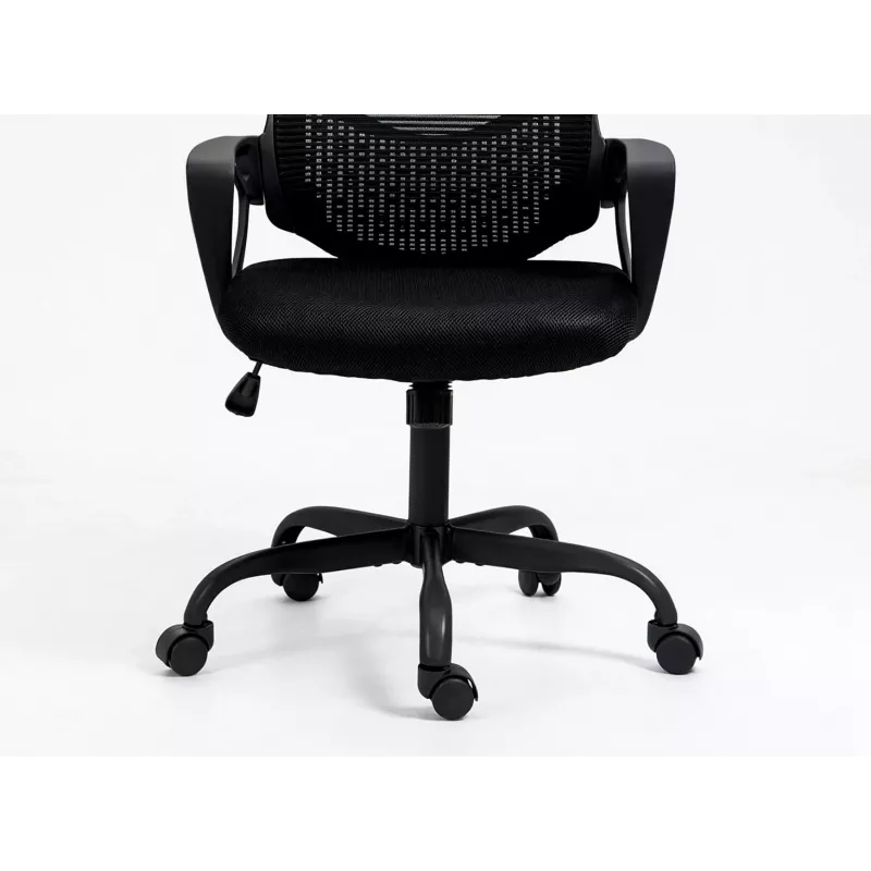 Biuro kėdė ActiveJet YK507 juoda — pasukama ergonominė darbo kėdė, audinys / PU, reguliuojamas aukštis