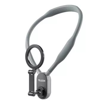 Telesin magnetinis kaklo laikiklis MNM-002, skirtas iPhone (12–16) — reguliuojamas kampas, lengvas
