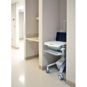 Multimedijos nešiojamojo kompiuterio vežimėlis ERGOTRON StyleView EMR SV41-6100-0 — baltas, aliuminis/plastikas, 51 cm aukščio reguliavimas, 26 kg