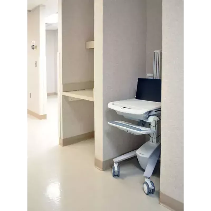 Multimedijos nešiojamojo kompiuterio vežimėlis ERGOTRON StyleView EMR SV41-6100-0 — baltas, aliuminis/plastikas, 51 cm aukščio reguliavimas, 26 kg