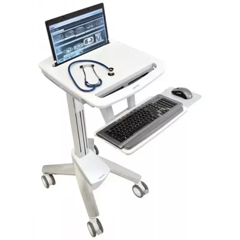 Multimedijos nešiojamojo kompiuterio vežimėlis ERGOTRON StyleView EMR SV41-6100-0 — baltas, aliuminis/plastikas, 51 cm aukščio reguliavimas, 26 kg