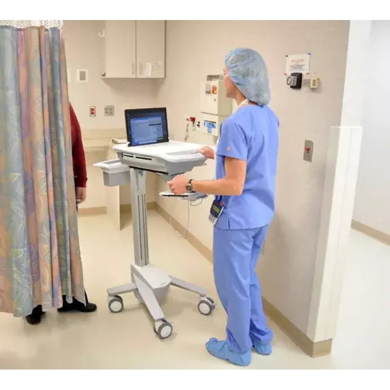 Multimedijos nešiojamojo kompiuterio vežimėlis ERGOTRON StyleView EMR SV41-6100-0 — baltas, aliuminis/plastikas, 51 cm aukščio reguliavimas, 26 kg