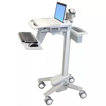 Multimedijos nešiojamojo kompiuterio vežimėlis ERGOTRON StyleView EMR SV41-6100-0 — baltas, aliuminis/plastikas, 51 cm aukščio reguliavimas, 26 kg