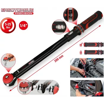 KS TOOLS ERGOTORQUE - Dinamometrinis veržliaraktis - 1/4 - 5 - 25 N·m
