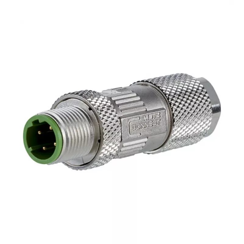 METZ CONNECT M12 kištukas D-koduotas IP67 Cat. 5 lauko montavimui tiesus
