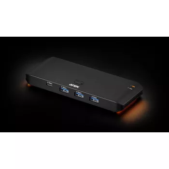 USB 3.2 Gen1 2x4 dalijimosi jungiklis ATEN US5324 su A ir C šeimininko prievadais ir 4 įrenginių prievadais