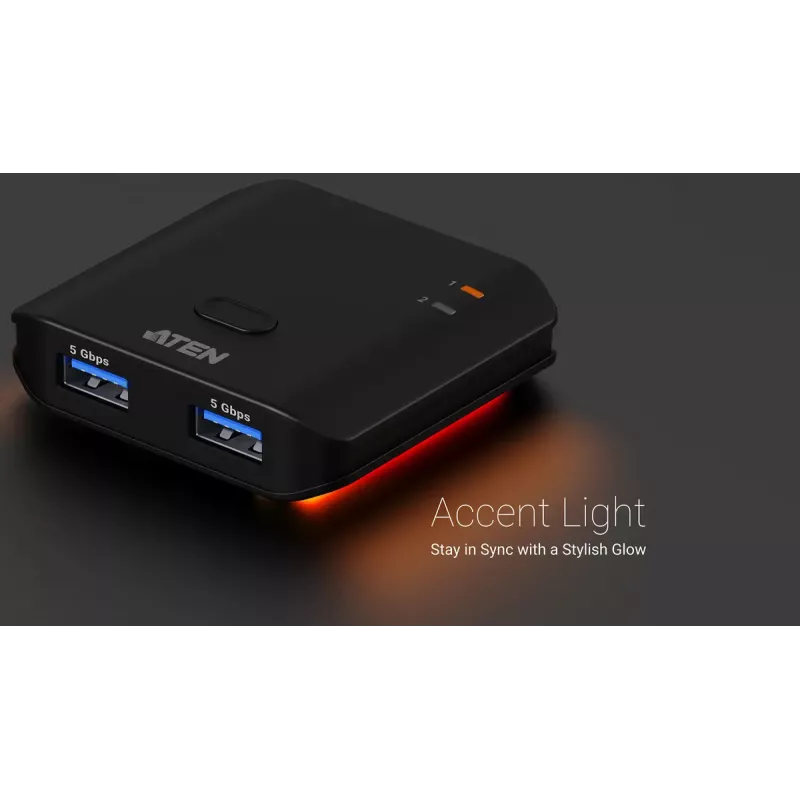 USB 3.2 Gen 1 2x2 dalijimosi jungiklis ATEN US4322 — 2 kompiuteriai / 2 įrenginiai, Type-A