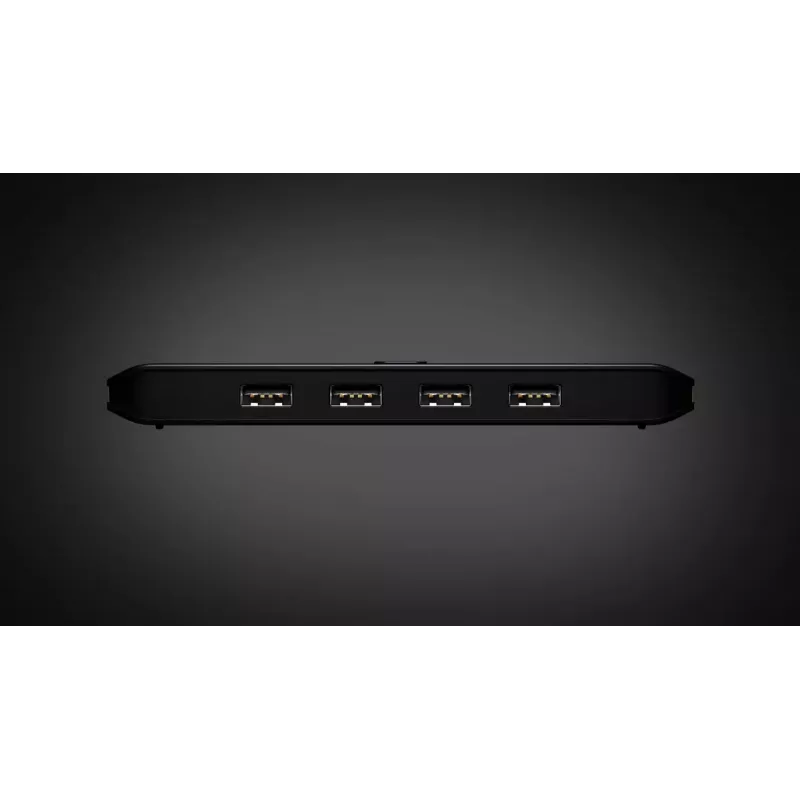 USB 2.0 dalijimosi jungiklis ATEN US4224 — 2x priegloba prie 4x įrenginio, 480 Mbps, juodas