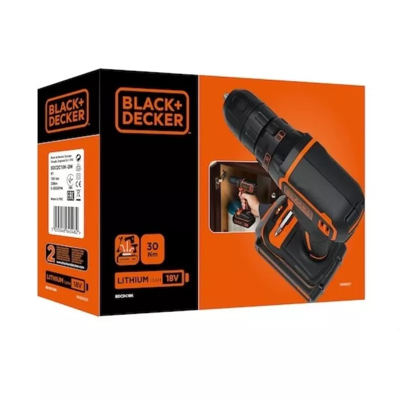 Juoda & Decker BDCDC18-QW gręžtuvas 650 aps./min. Juoda, oranžinė