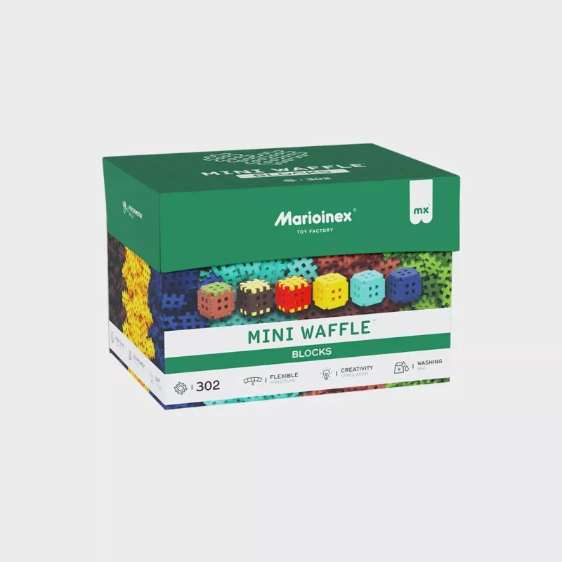 Konstrukciniai blokeliai Marioinex Mini Waffle 302 vnt. — sudedamasis blokelių komplektas