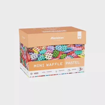 Konstrukciniai blokeliai Marioinex Mini Waffle 400 vienetų pasteliniai — statybos rinkinys vaikams
