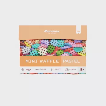 Konstrukciniai blokeliai Marioinex Mini Waffle 400 vienetų pasteliniai — statybos rinkinys vaikams