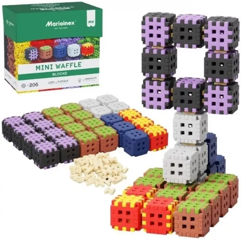 Konstruktorius Marioinex Mini Waffle 206 vnt. — vaikiškas statybinių kaladėlių rinkinys