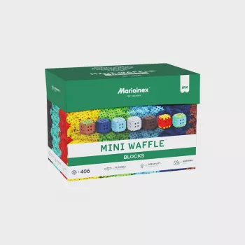 Konstrukciniai blokeliai Marioinex Mini Waffle 406 vnt. — statybos rinkinys kūrybiniam žaidimui