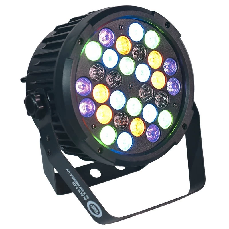 LIGHT4ME Juoda PAR 30x3W RGBA-UV LED prožektorius