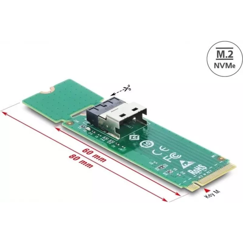 Konverteris M.2 Key M į 1× SFF-8654 4i DELOCK 64361