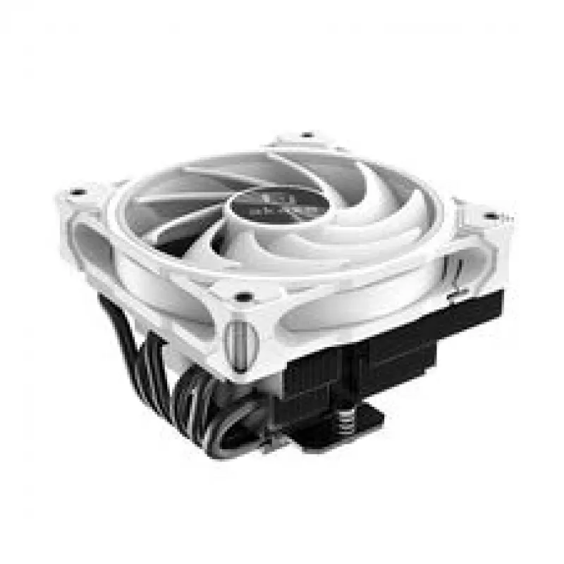 CPU aušintuvas Akasa SOHO H6L RGB white — žemo profilio radiatorius su RGB ventiliatoriumi, suderinamas su mini-ITX kompaktiškomis sistemomis