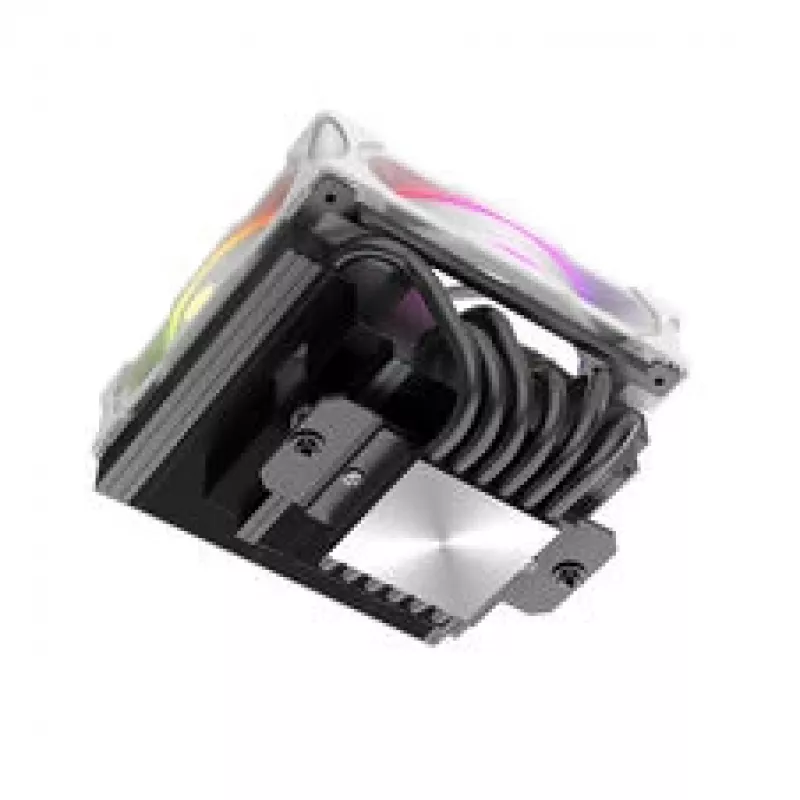 CPU aušintuvas Akasa SOHO H6L RGB white — žemo profilio radiatorius su RGB ventiliatoriumi, suderinamas su mini-ITX kompaktiškomis sistemomis