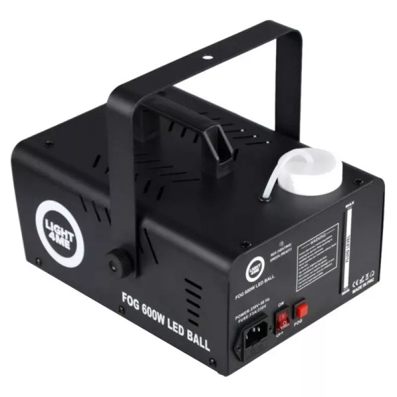 LIGHT4ME FOG 600W LED BALL - Dūmų / rūko mašinos dūmų apšvietimo efektas / disko kamuolys, belaidis nuotolinio valdymo pultelis