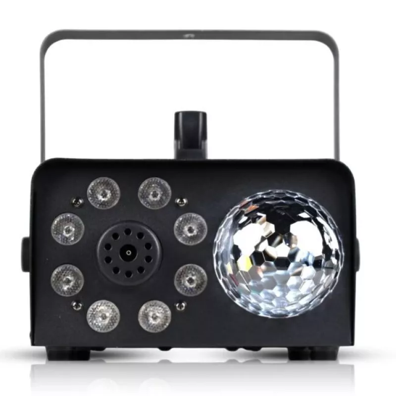 LIGHT4ME FOG 600W LED BALL - Dūmų / rūko mašinos dūmų apšvietimo efektas / disko kamuolys, belaidis nuotolinio valdymo pultelis