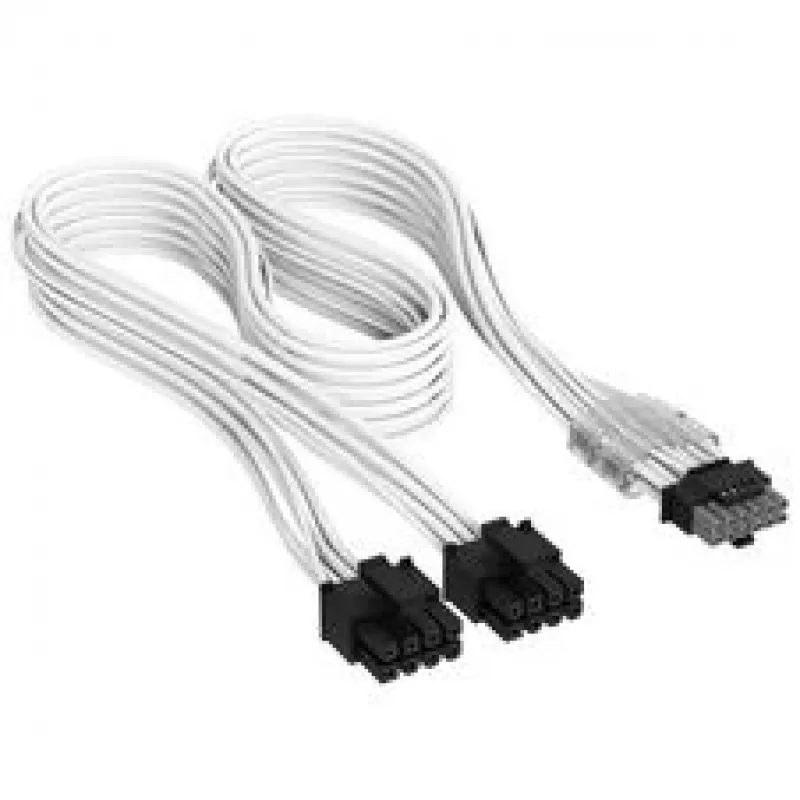 “Corsair premium pintas” 2x 8 kontaktų į 12V-2x6 kabelis, skirtas 4 tipo maitinimo šaltiniui – baltas