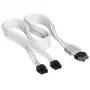 Corsair premium pintas 2x 8-Pin į 12V-2x6 kabelis, Type-5 maitinimo šaltiniams - Baltas