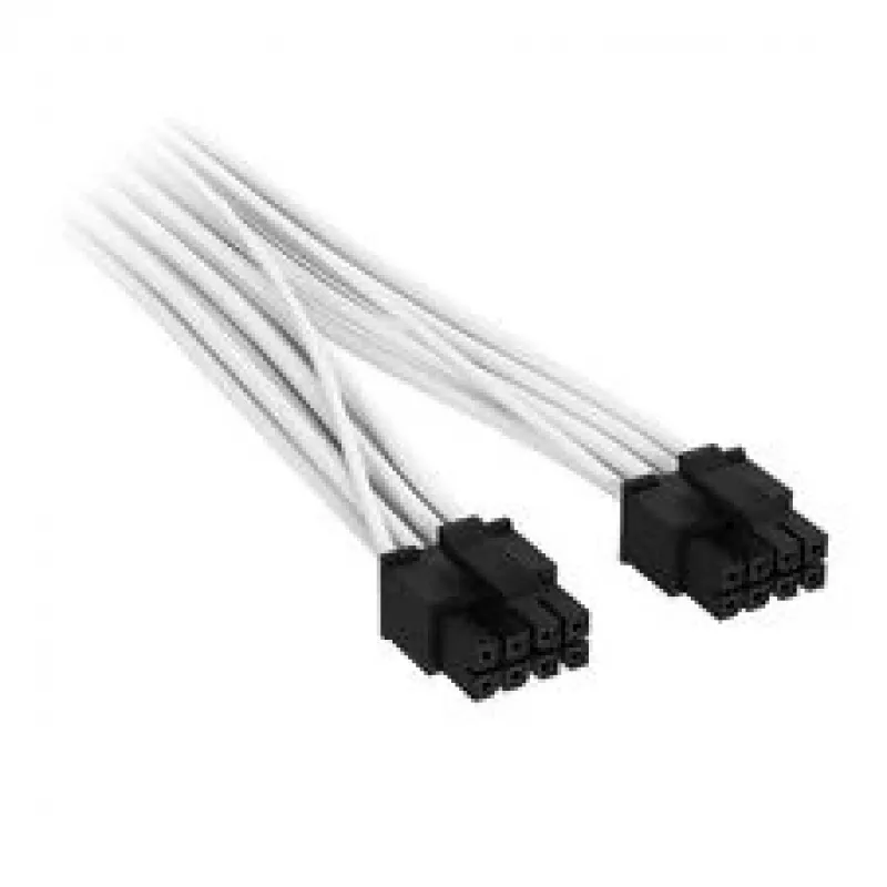 Corsair premium pintas 2x 8-Pin į 12V-2x6 kabelis, Type-5 maitinimo šaltiniams - Baltas