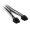 Corsair premium pintas 2x 8-Pin to 12V-2x6 laidas, Type-5 maitinimo šaltiniui - juoda/balta
